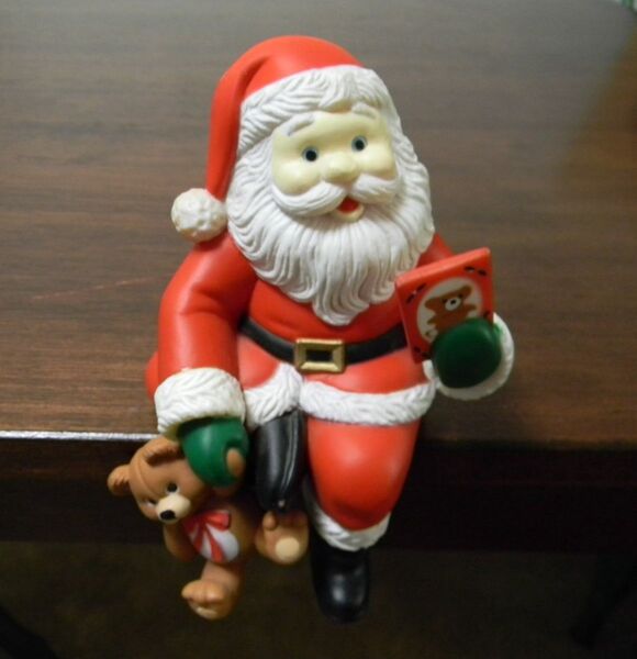 unknown Other - VTG Santa Shelf Sitter Stocking Hanger 1980s Holiday Christmas Decor